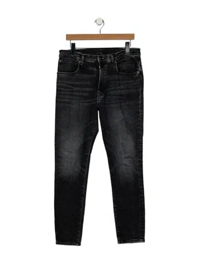 Pre-owned R13 High-rise Straight Leg Jeans In Black