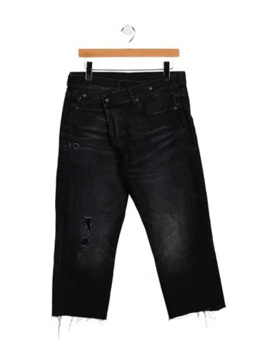 Pre-owned R13 High-rise Straight Leg Jeans In Black