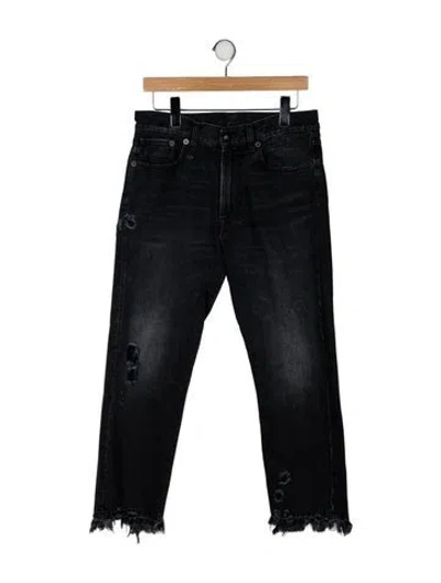 Pre-owned R13 High-rise Straight Leg Jeans In Black