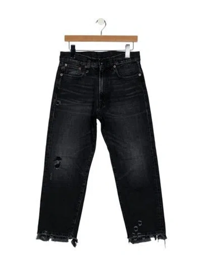 Pre-owned R13 High-rise Straight Leg Jeans In Black