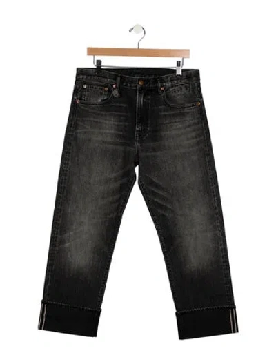 Pre-owned R13 High-rise Straight Leg Jeans In Black