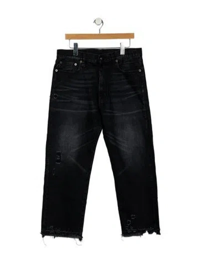 Pre-owned R13 High-rise Straight Leg Jeans In Black