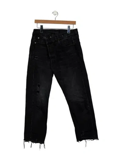 Pre-owned R13 High-rise Straight Leg Jeans In Black