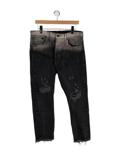 Pre-owned R13 High-rise Straight Leg Jeans In Black