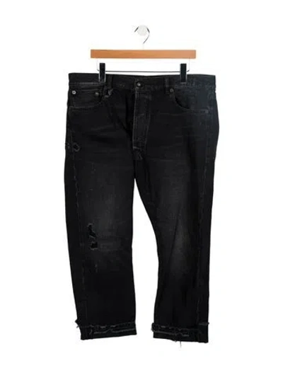 Pre-owned R13 High-rise Straight Leg Jeans In Black