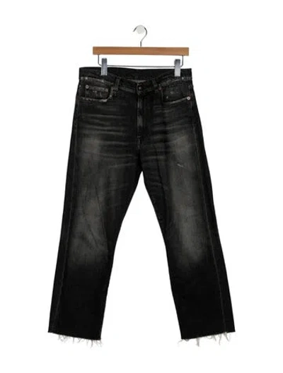 Pre-owned R13 High-rise Straight Leg Jeans In Black