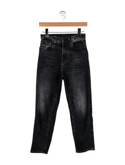 Pre-owned R13 High-rise Straight Leg Jeans In Black