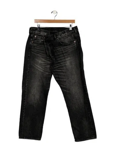 Pre-owned R13 High-rise Straight Leg Jeans In Black