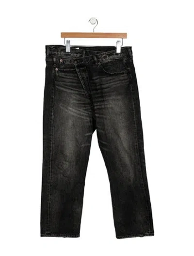 Pre-owned R13 High-rise Straight Leg Jeans In Black