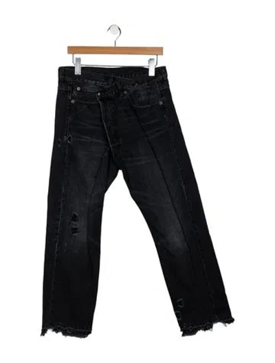 Pre-owned R13 High-rise Straight Leg Jeans In Black