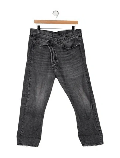 Pre-owned R13 High-rise Straight Leg Jeans In Black