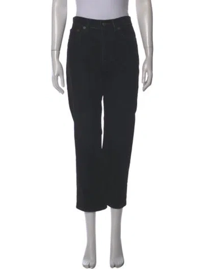Pre-owned R13 High-rise Straight Leg Jeans In Black