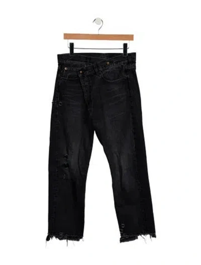 Pre-owned R13 High-rise Straight Leg Jeans In Black