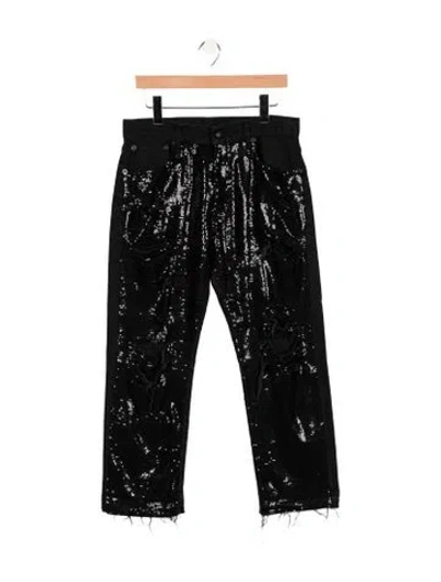 Pre-owned R13 High-rise Straight Leg Jeans In Black