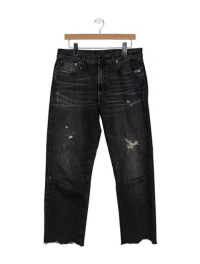 Pre-owned R13 High-rise Straight Leg Jeans In Black