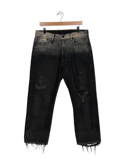 Pre-owned R13 High-rise Straight Leg Jeans In Black