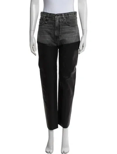 Pre-owned R13 High-rise Straight Leg Jeans In Black