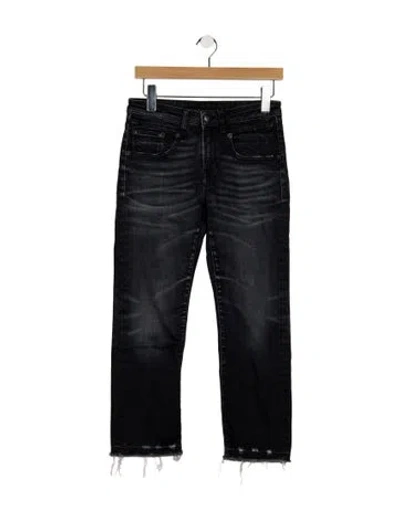 Pre-owned R13 High-rise Straight Leg Jeans In Black