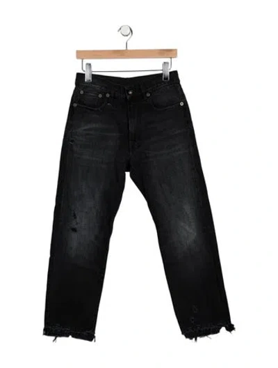 Pre-owned R13 High-rise Straight Leg Jeans In Black