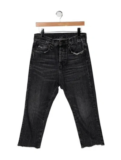 Pre-owned R13 High-rise Straight Leg Jeans In Black