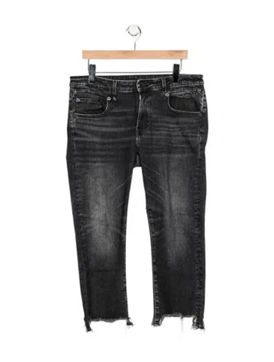 Pre-owned R13 High-rise Straight Leg Jeans In Black