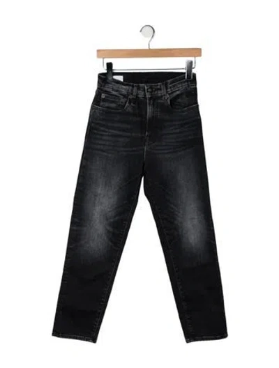 Pre-owned R13 High-rise Straight Leg Jeans In Black