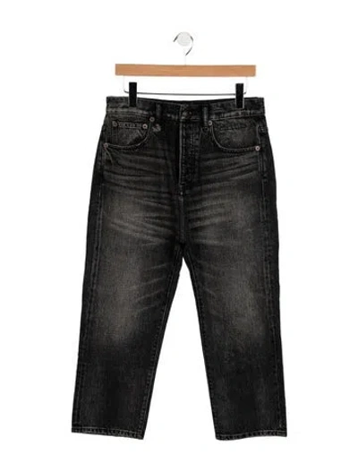 Pre-owned R13 High-rise Straight Leg Jeans In Black