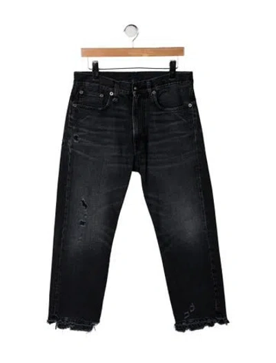 Pre-owned R13 High-rise Straight Leg Jeans In Black