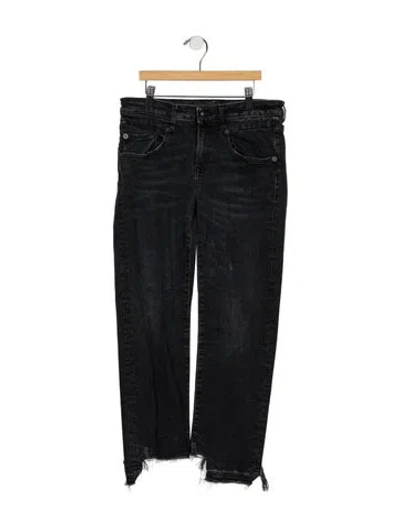Pre-owned R13 High-rise Straight Leg Jeans In Black