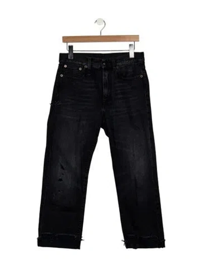 Pre-owned R13 High-rise Straight Leg Jeans In Black
