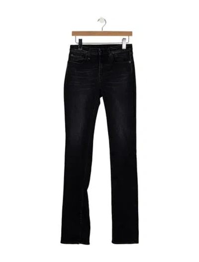 Pre-owned R13 High-rise Straight Leg Jeans In Black