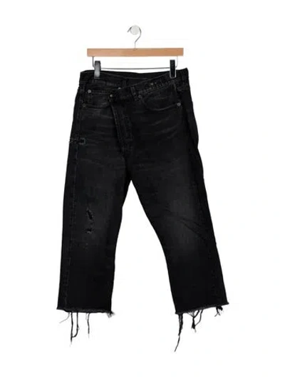 Pre-owned R13 High-rise Straight Leg Jeans In Black