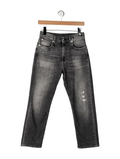 Pre-owned R13 High-rise Straight Leg Jeans In Black