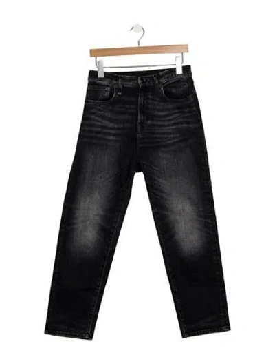 Pre-owned R13 High-rise Straight Leg Jeans In Black/grey