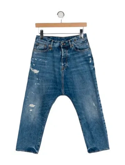 Pre-owned R13 High-rise Straight Leg Jeans In Blue