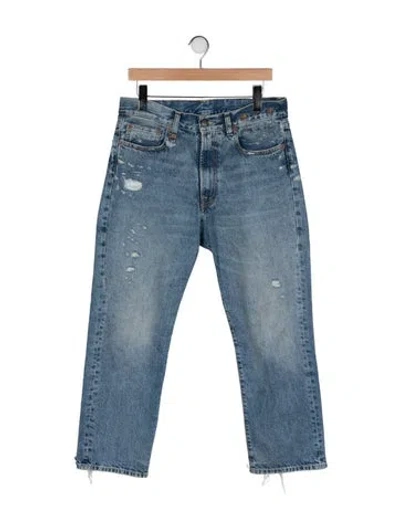 Pre-owned R13 High-rise Straight Leg Jeans In Blue