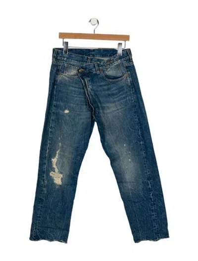 Pre-owned R13 High-rise Straight Leg Jeans In Blue