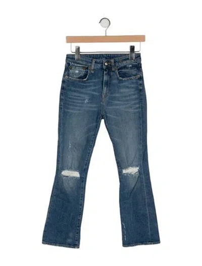 Pre-owned R13 High-rise Straight Leg Jeans In Blue