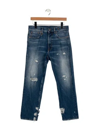 Pre-owned R13 High-rise Straight Leg Jeans In Blue