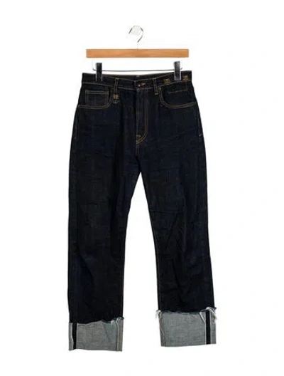 Pre-owned R13 High-rise Straight Leg Jeans In Blue
