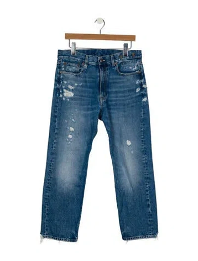 Pre-owned R13 High-rise Straight Leg Jeans In Blue