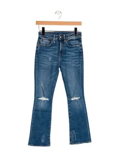 Pre-owned R13 High-rise Straight Leg Jeans In Blue