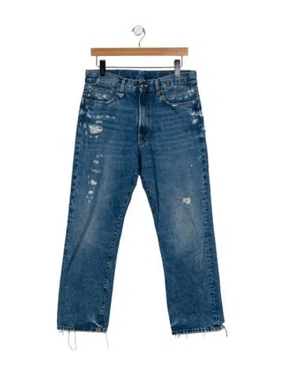 Pre-owned R13 High-rise Straight Leg Jeans In Blue