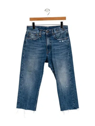 Pre-owned R13 High-rise Straight Leg Jeans In Blue