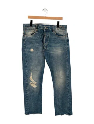 Pre-owned R13 High-rise Straight Leg Jeans In Blue