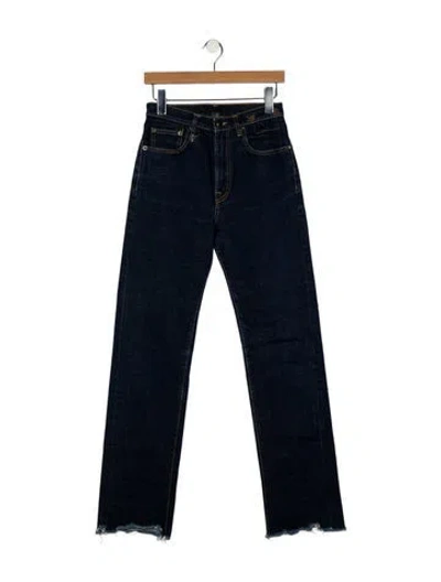 Pre-owned R13 High-rise Straight Leg Jeans In Blue