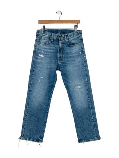 Pre-owned R13 High-rise Straight Leg Jeans In Blue