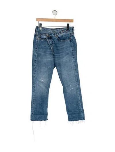 Pre-owned R13 High-rise Straight Leg Jeans In Blue
