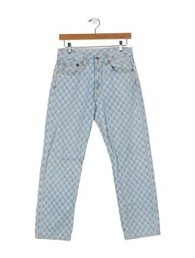 Pre-owned R13 High-rise Straight Leg Jeans In Blue