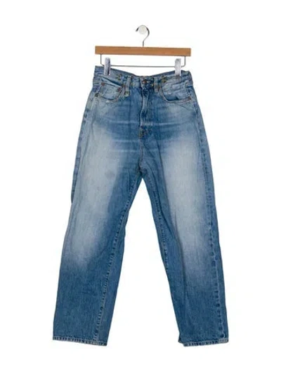 Pre-owned R13 High-rise Straight Leg Jeans In Blue